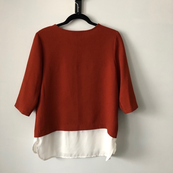 European Rust & Cream Layered Camisole Top Size 6 - Picture 2 of 7